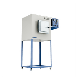 Stainless steel door box vacuum furnace with insulation and chain mechanism, designed for efficient thermal processing and reduced heat loss