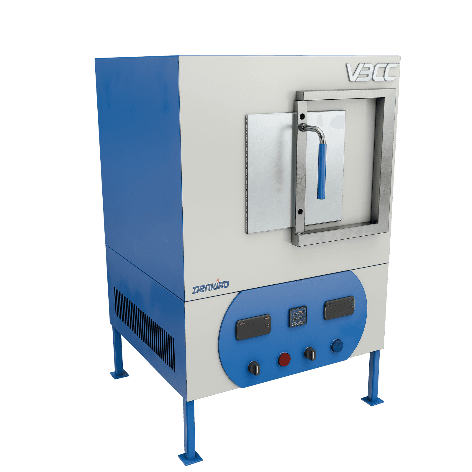 A high-performance laboratory box furnace, featuring a sturdy exterior and precise temperature controls.