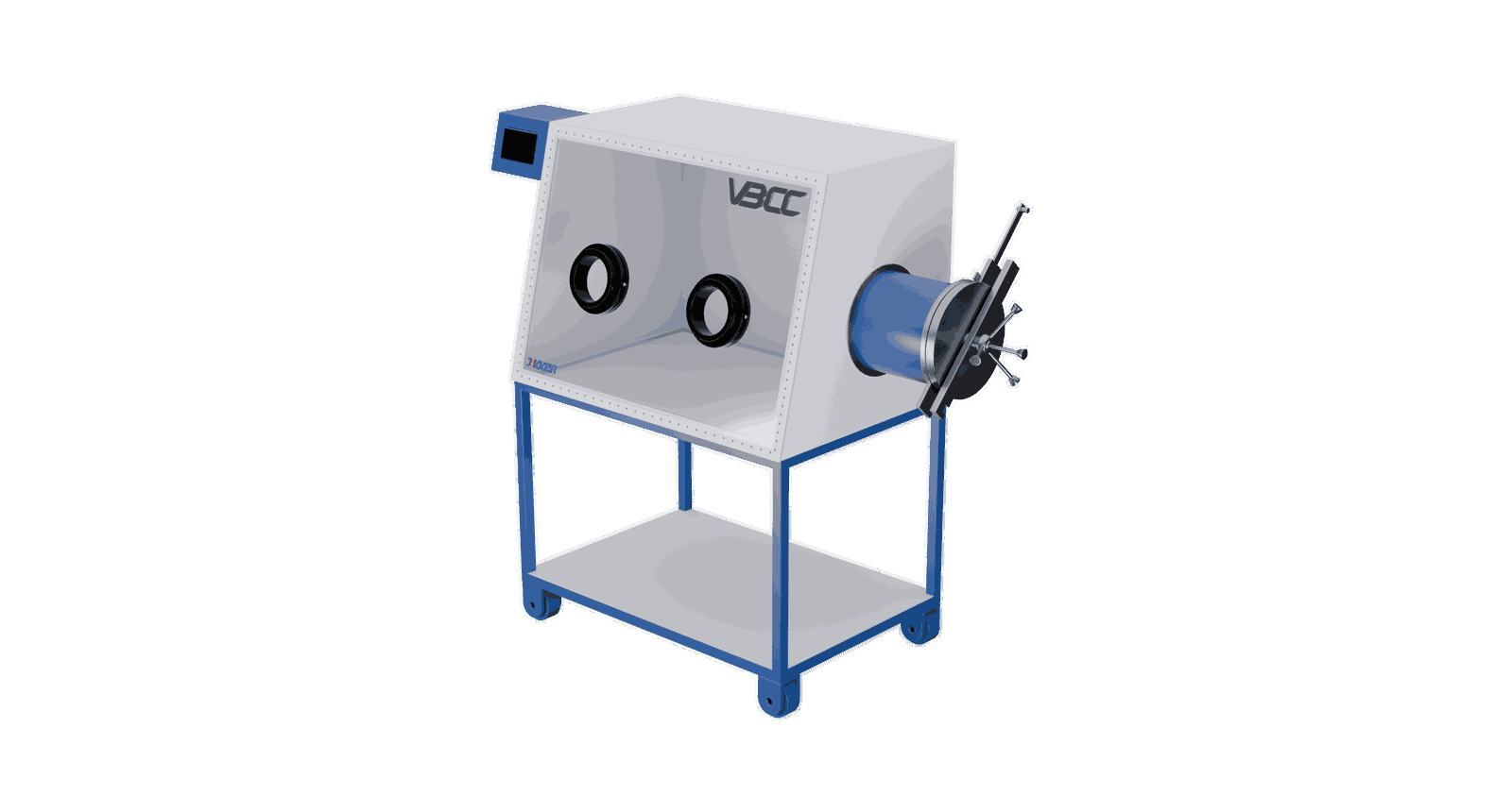 VBCC's glove box, featuring sealed compartments for secure manipulation of hazardous or delicate substances