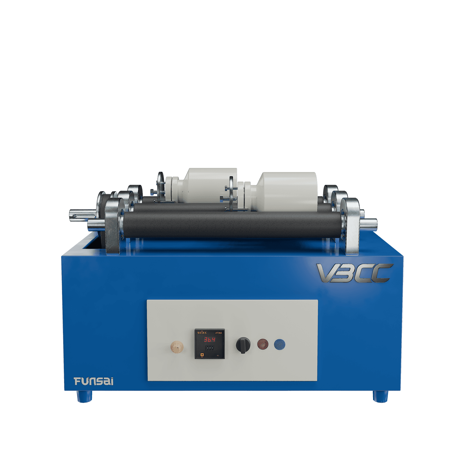 Table Top Jar Mill, a compact tool for milling and homogenizing materials in labs, featuring multiple jars on a horizontal platform