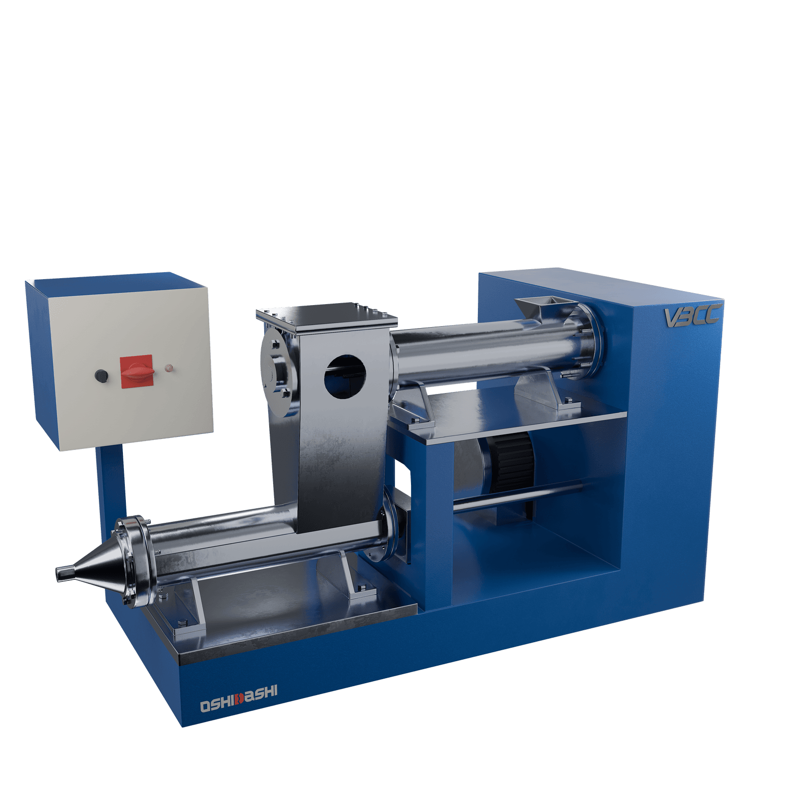 A vacuum extruder displayed, emphasizing its role in shaping materials through extrusion technology