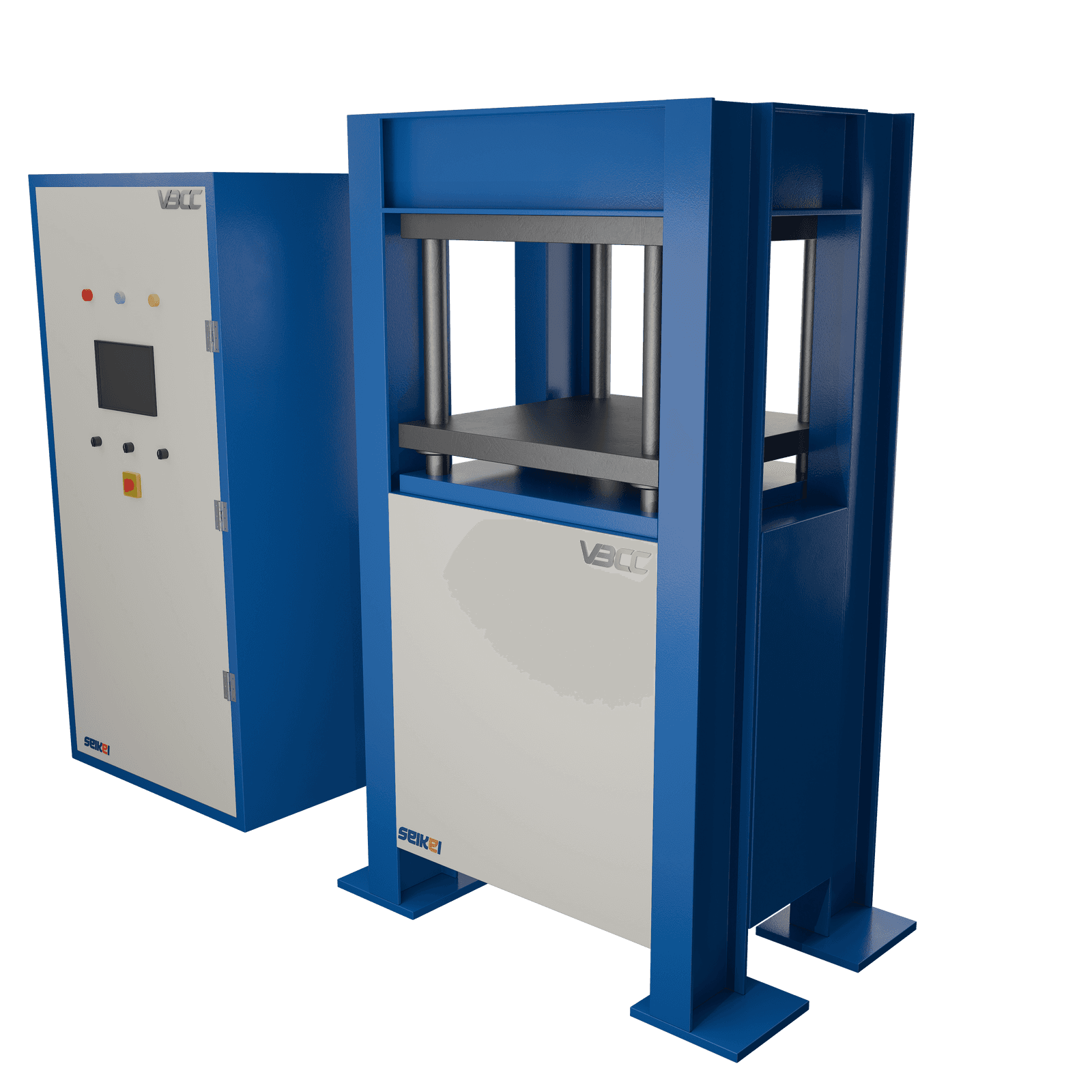 Image of a Hydraulic Compression Moulding Press that shapes materials under high pressure and heat to produce precision components for various industries