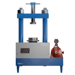 Manual hydraulic press with hand lever for pressure generation, featuring a valve for material unloading and versatile applications Manual hydraulic press with hand lever for pressure generation, featuring a valve for material unloading and versatile applications